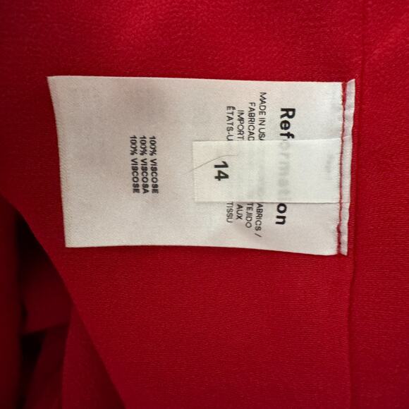 NWT Reformation Pisa Red Crepe Maxi Strap Open Back Dress Size 14 - Picture 9 of 11